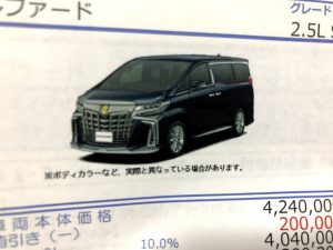 見積もり公開30系アルファードs Type Gold 契約しました 文教堂ファン